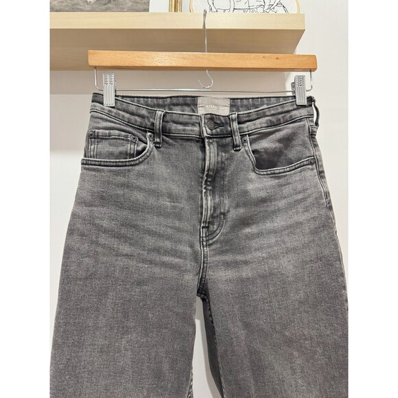 Everlane Womens 27 Regular Gray Denim Stretch The High Rise Straight Jeans Zip - Picture 3 of 10